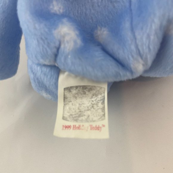 Ty Beanie Baby 1999 Holiday Teddy Blue Snowflake Scarf 9" Plush Stuffed Animal - Picture 4 of 6